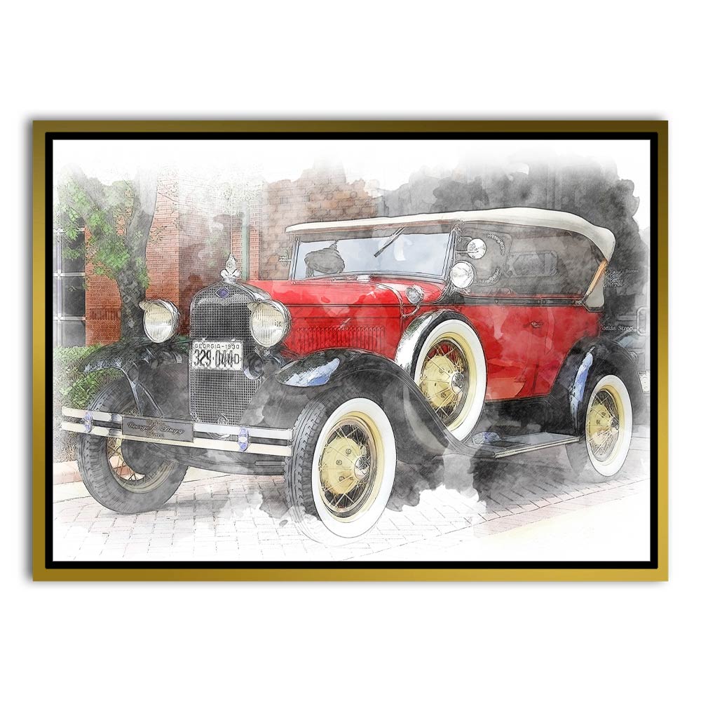 Car 2 Gold Canvas frame acrylic canvas Frames