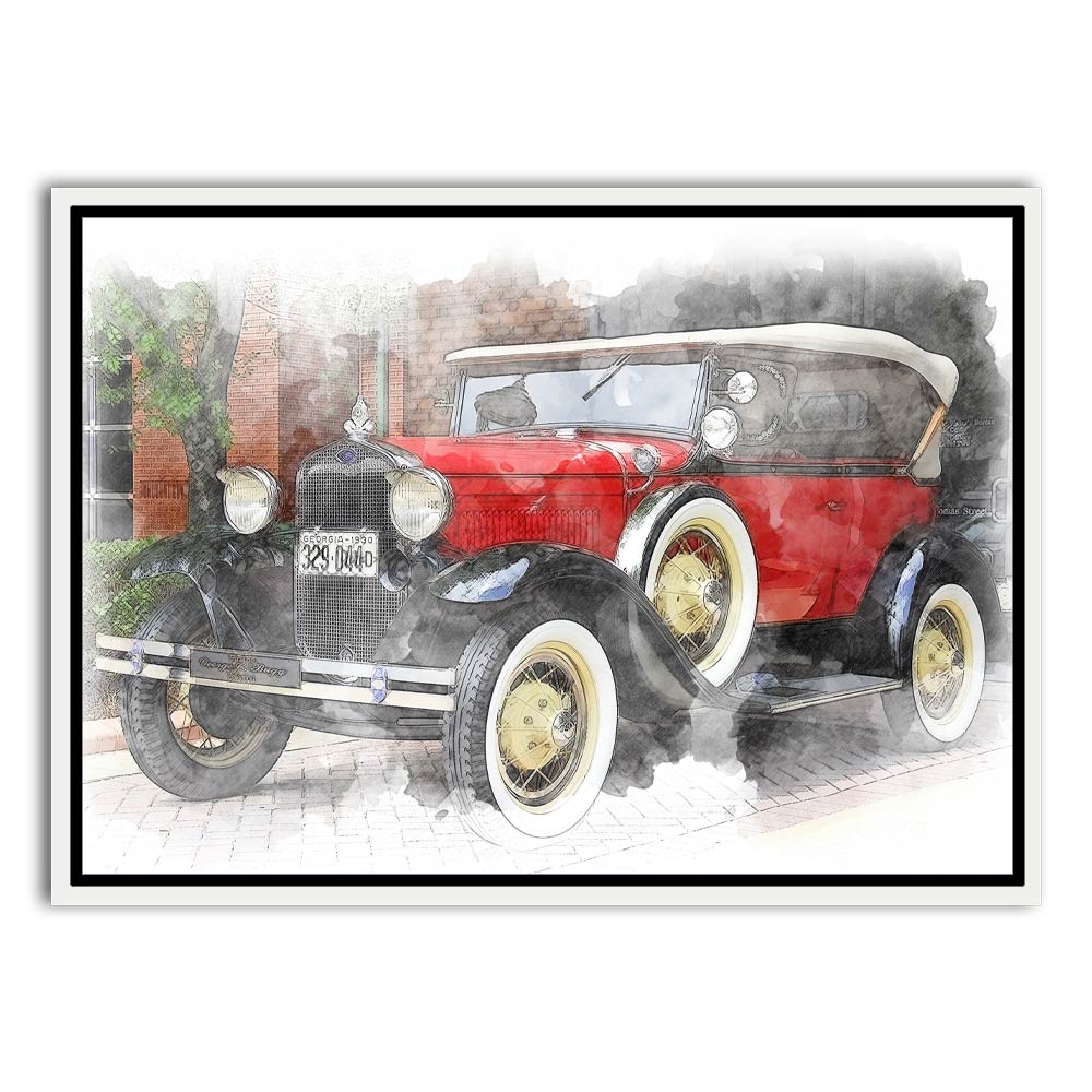 Car 2 White Canvas frame acrylic canvas Frames