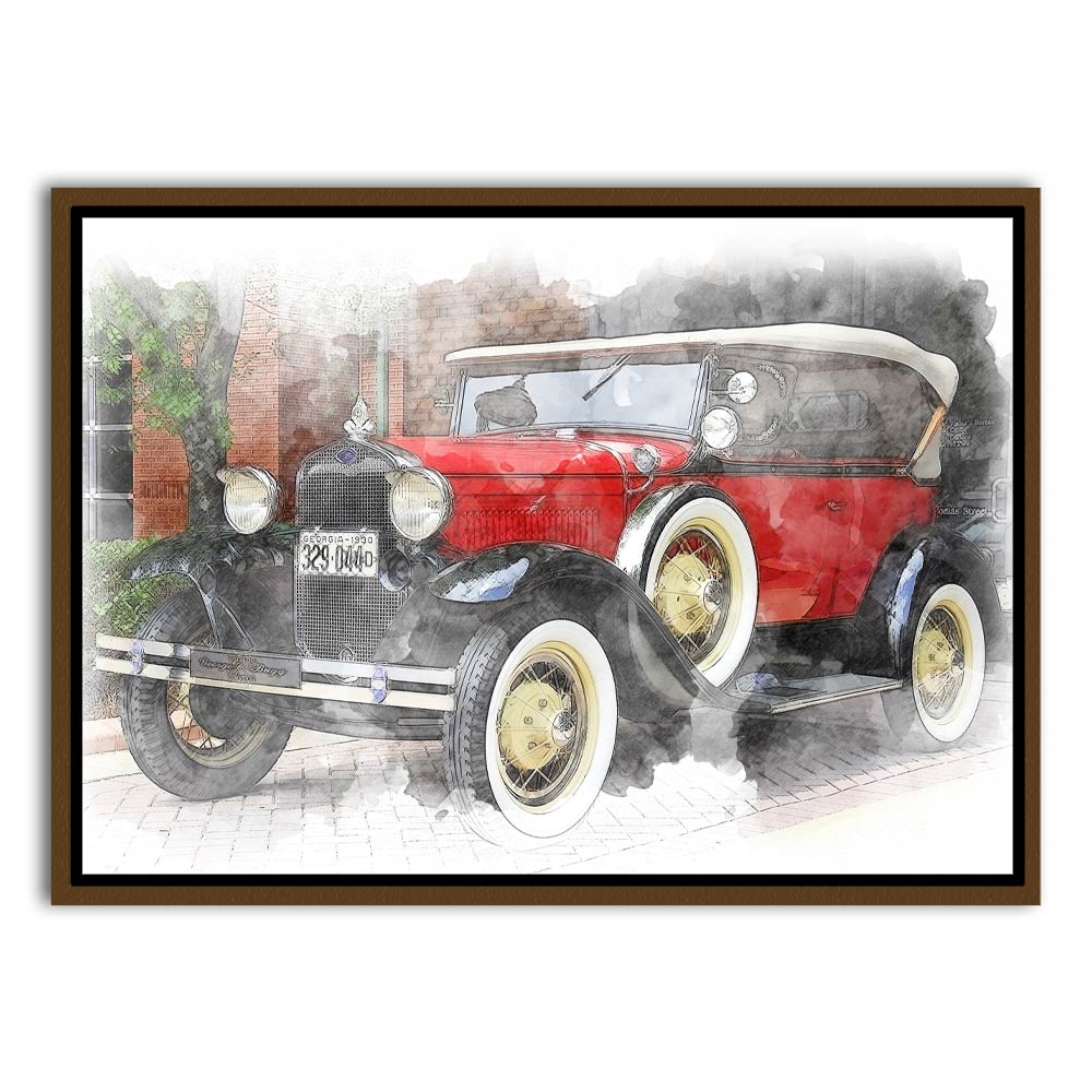 Car 2 Brown Canvas frame acrylic canvas Frames