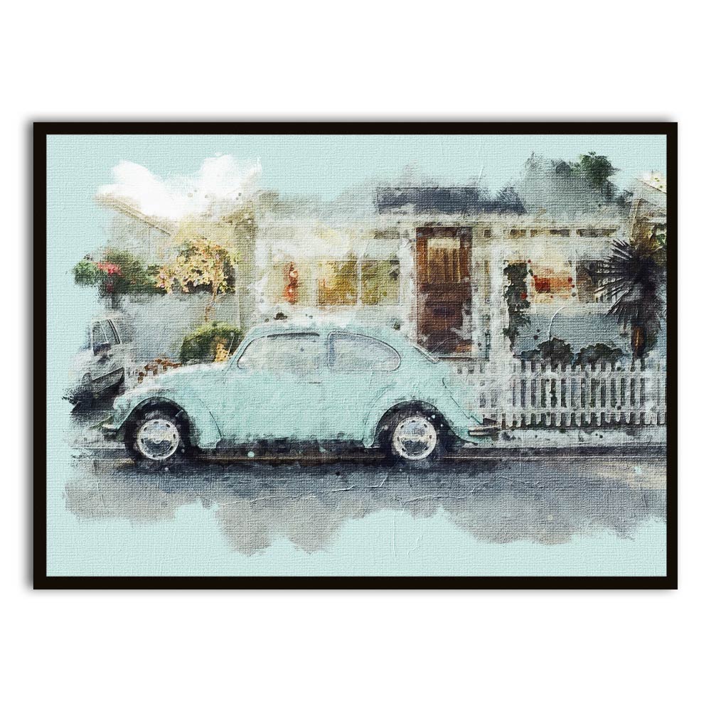 Car 3 Black Printed frame acrylic canvas Frames