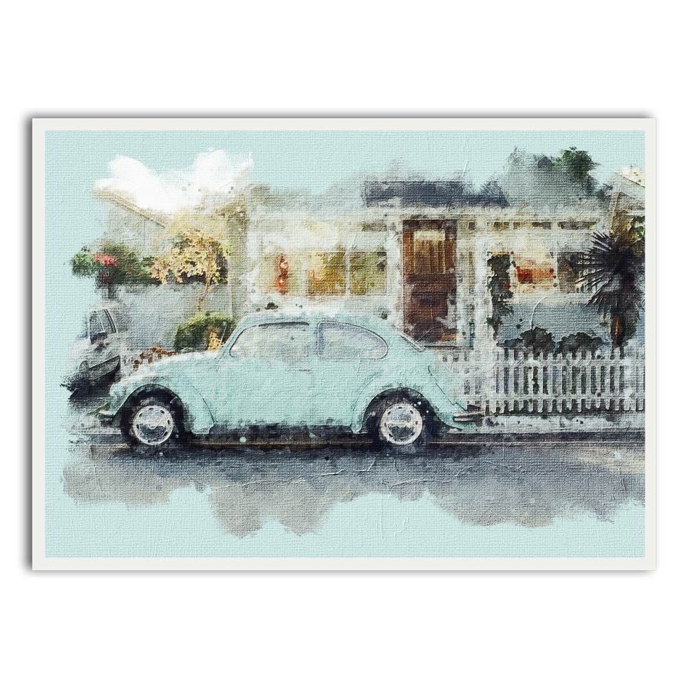 Car 3 White Printed frame acrylic canvas Frames