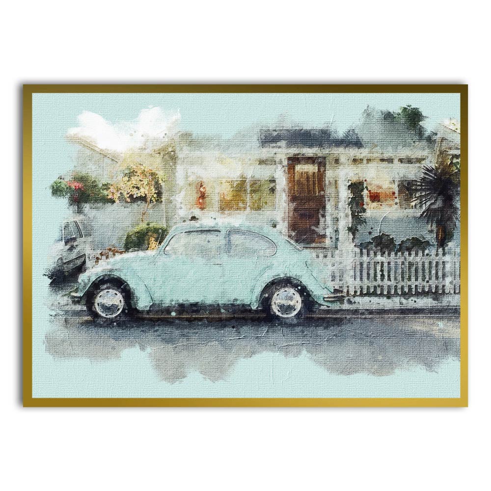 Car 3 Gold Printed frame acrylic canvas Frames