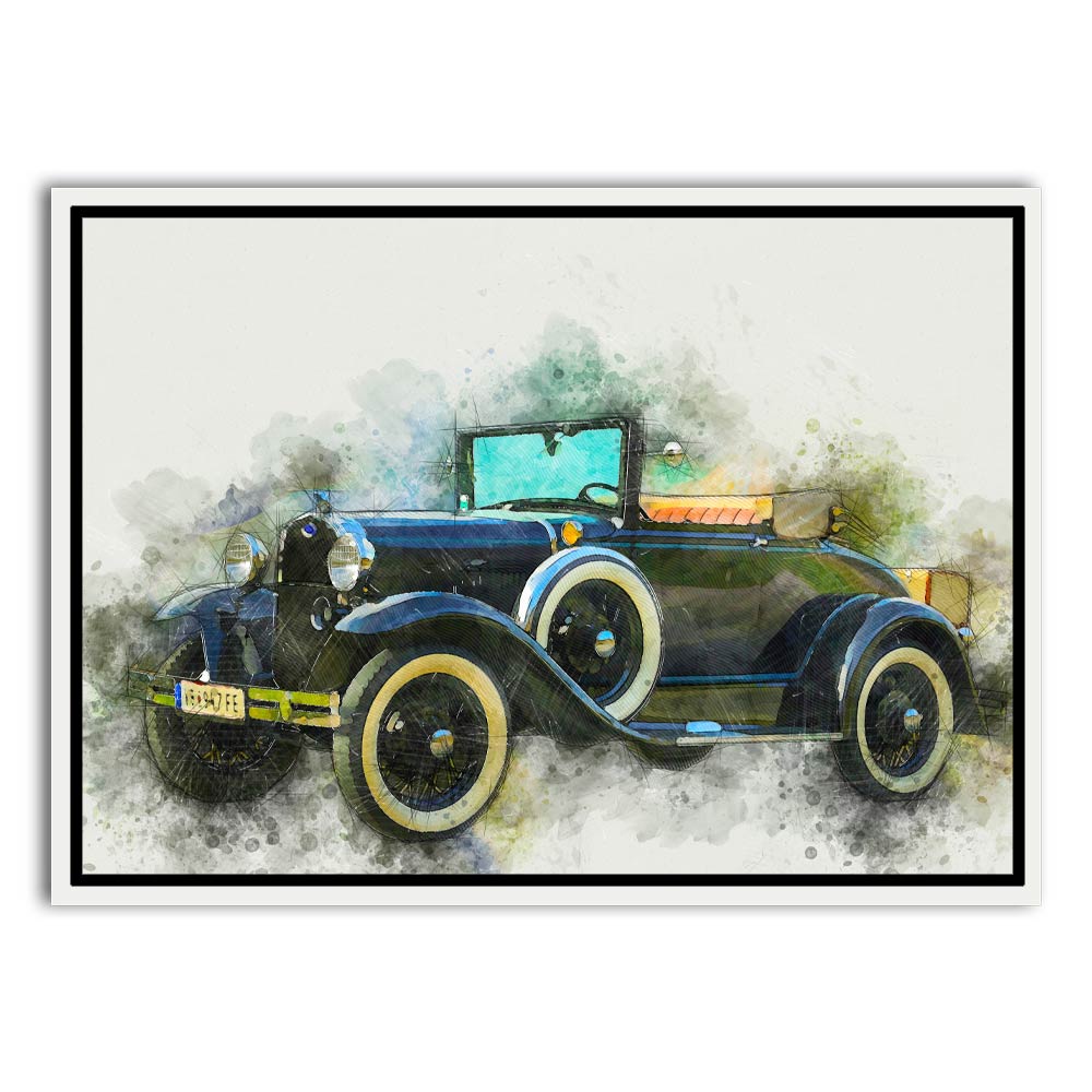 Car 4 White Canvas frame acrylic canvas Frames