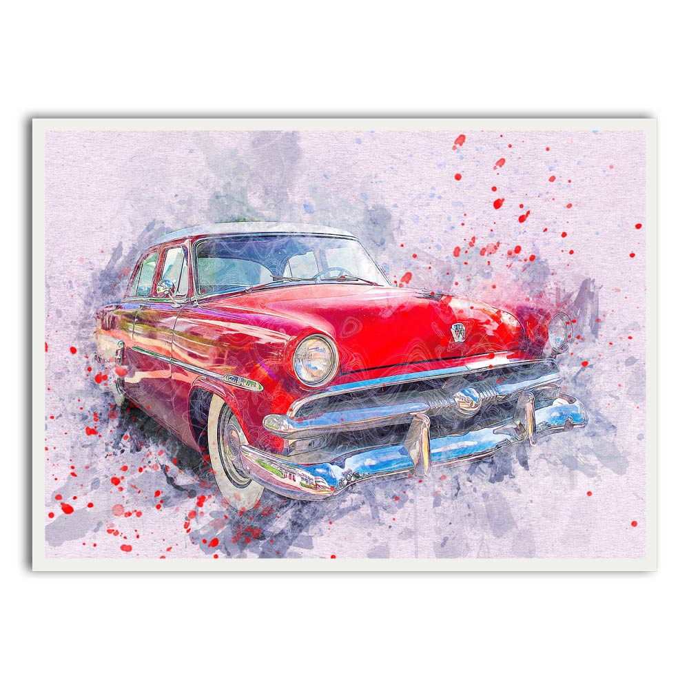 Car 5 White Printed frame acrylic canvas Frames