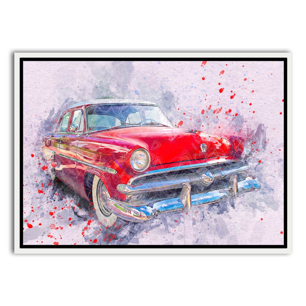 Car 5 White Canvas frame acrylic canvas Frames