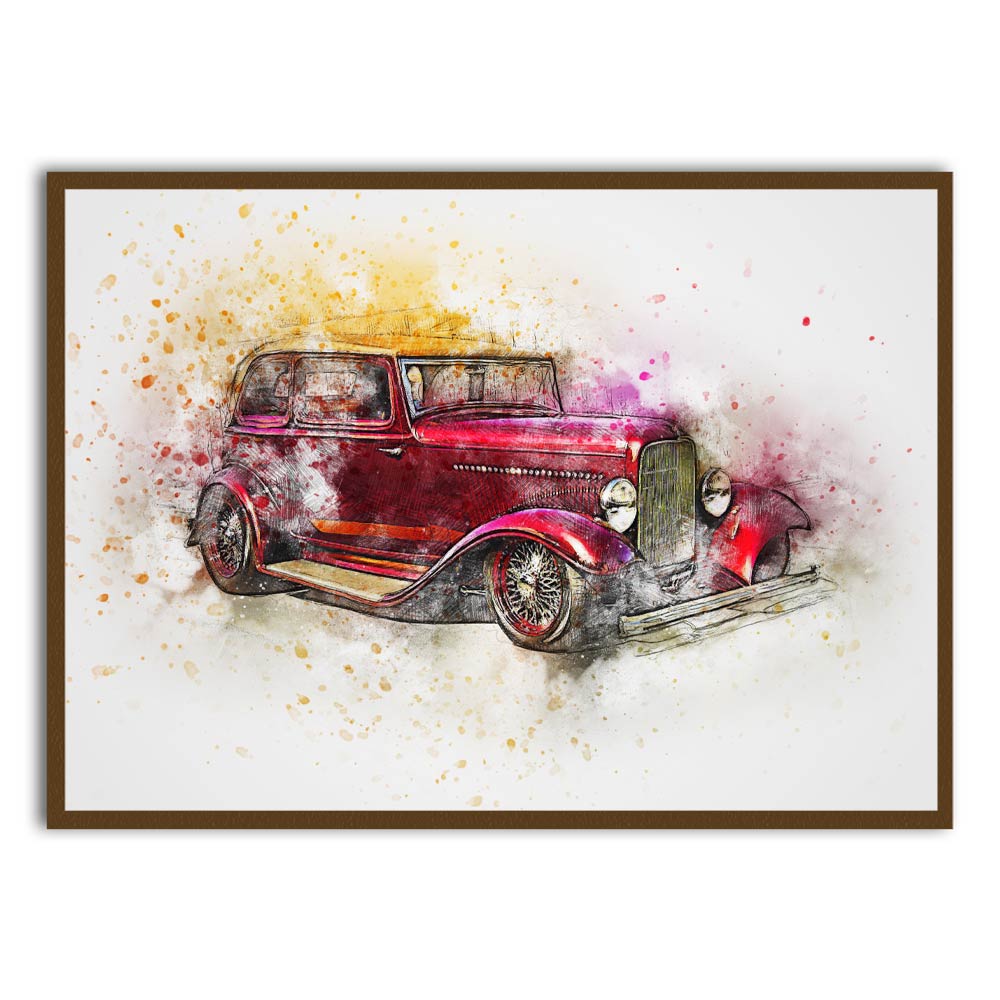 Car 6 Brown Printed frame acrylic canvas Frames