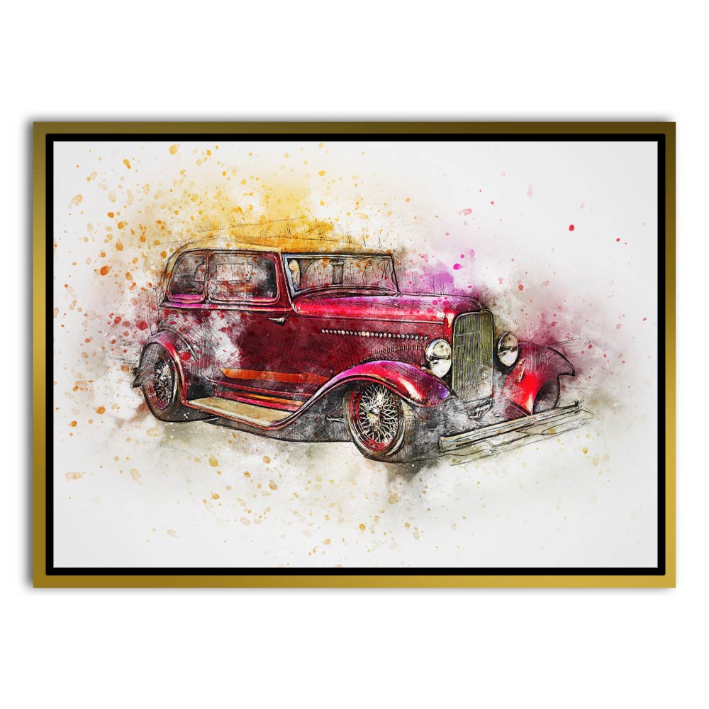 Car 6 Gold Canvas frame acrylic canvas Frames