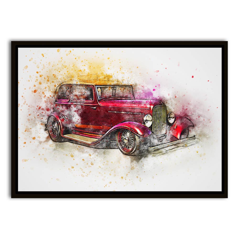 Car 6 Black Canvas frame acrylic canvas Frames