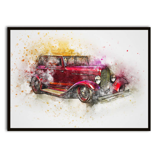 Car 6 Black Printed frame acrylic canvas Frames