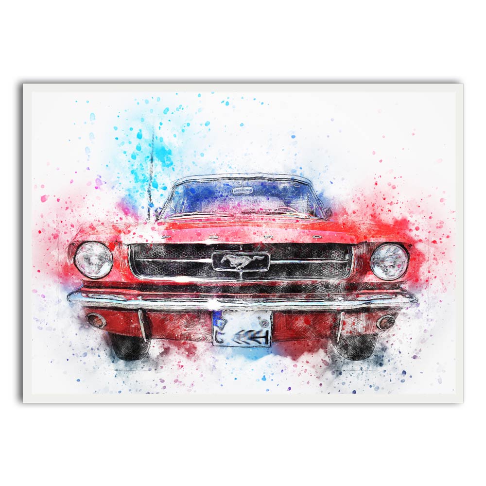 Car 7 White Printed frame acrylic canvas Frames