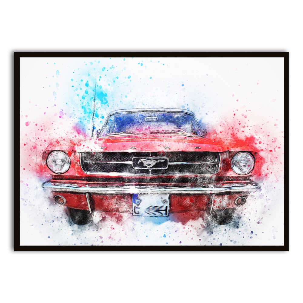 Car 7 Black Printed frame acrylic canvas Frames