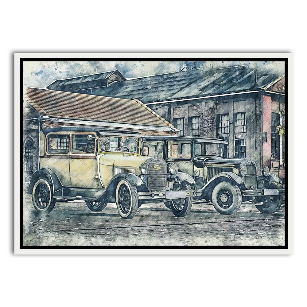 Car 8 White Canvas frame acrylic canvas Frames