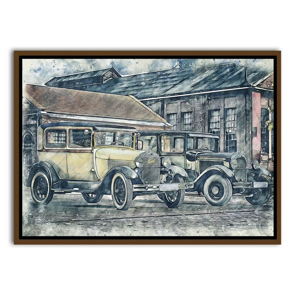 Car 8 Brown Canvas frame acrylic canvas Frames