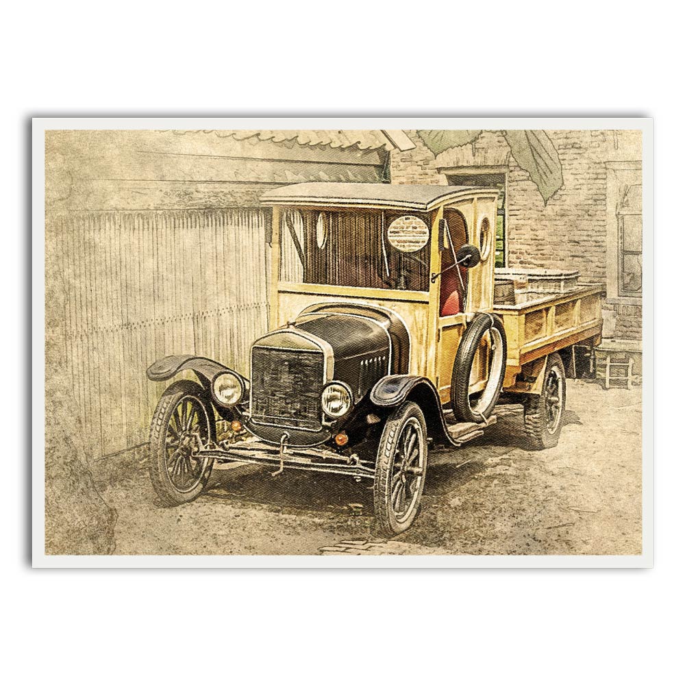 Car 9 White Printed frame acrylic canvas Frames