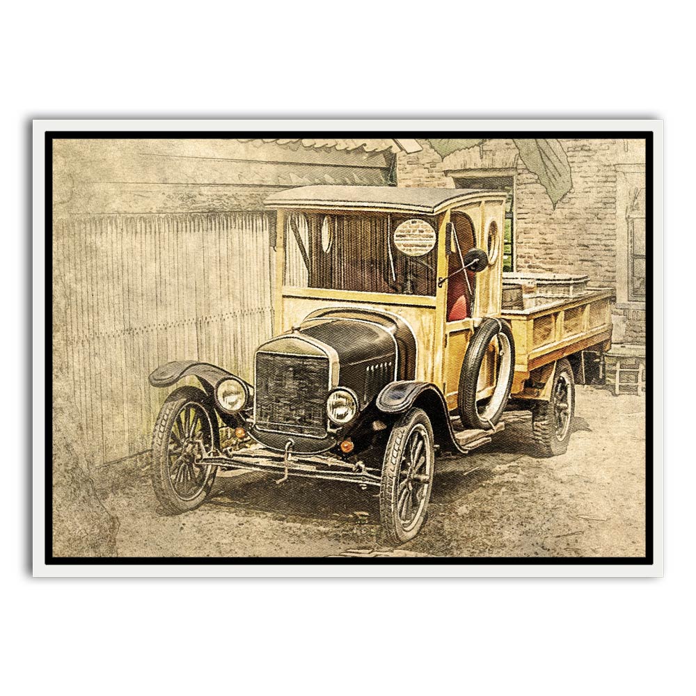 Car 9 White Canvas frame acrylic canvas Frames