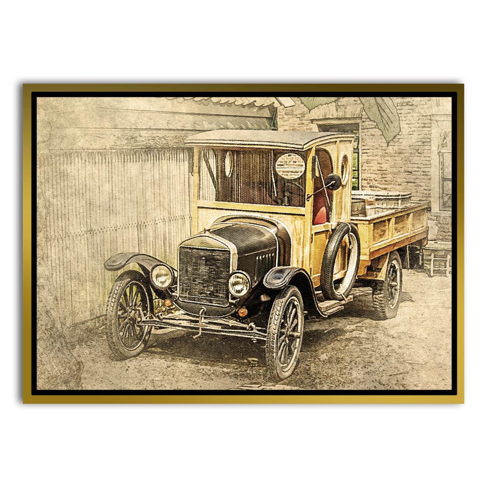 Car 9 Gold Canvas frame acrylic canvas Frames