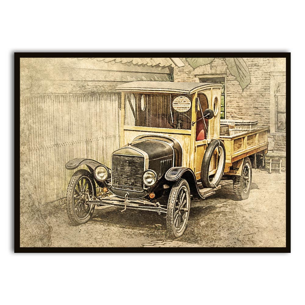 Car 9 Black Printed frame acrylic canvas Frames