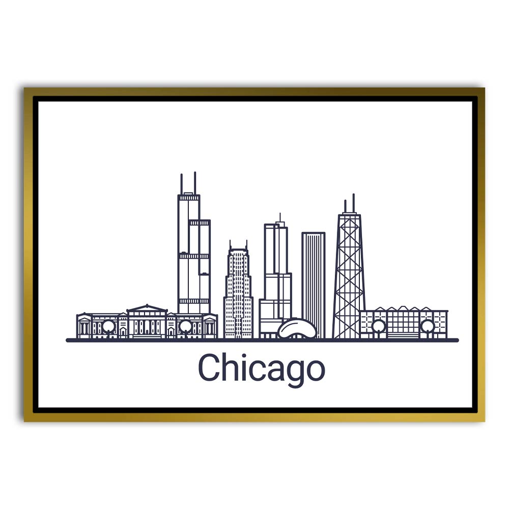 Chicago Gold Canvas frame acrylic canvas Frames