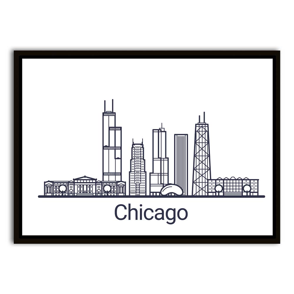 Chicago Black Canvas frame acrylic canvas Frames