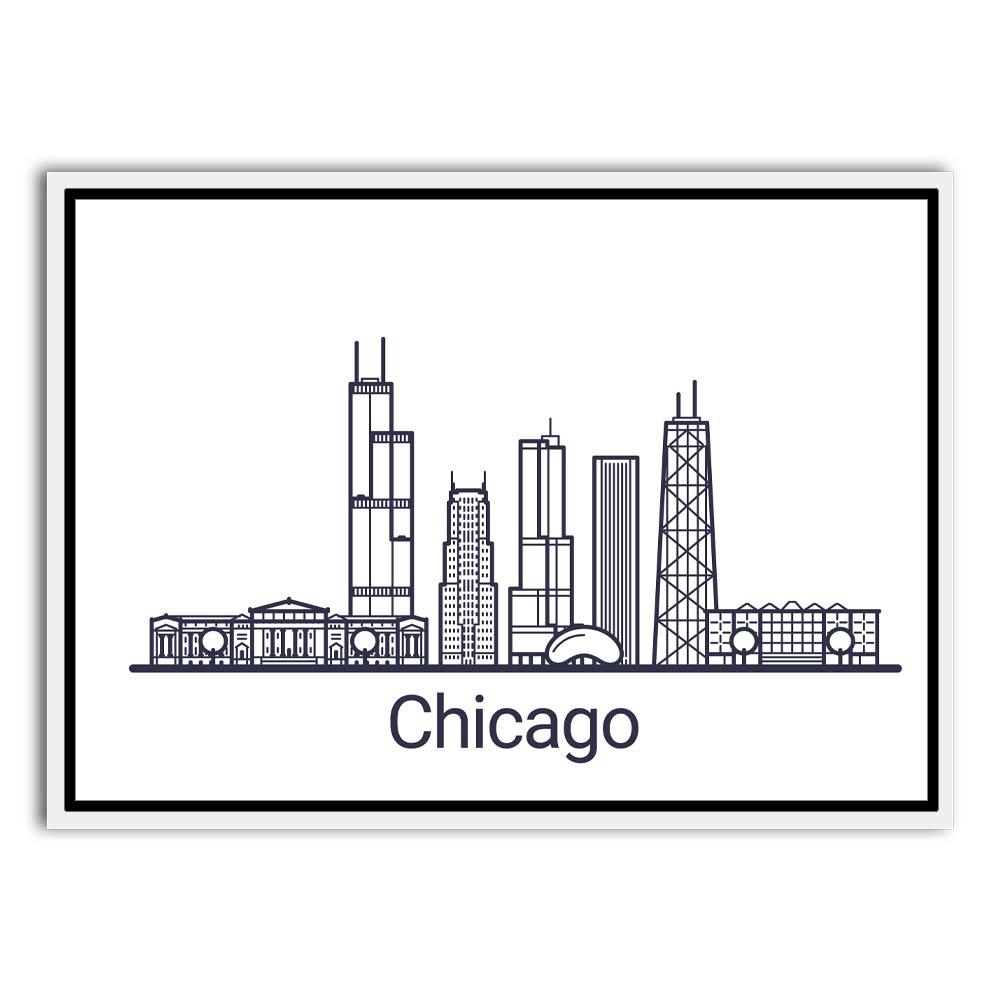 Chicago White Canvas frame acrylic canvas Frames