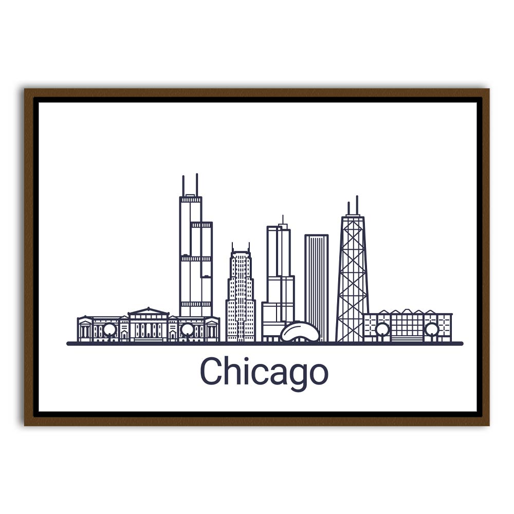 Chicago Brown acrylic canvas Frames