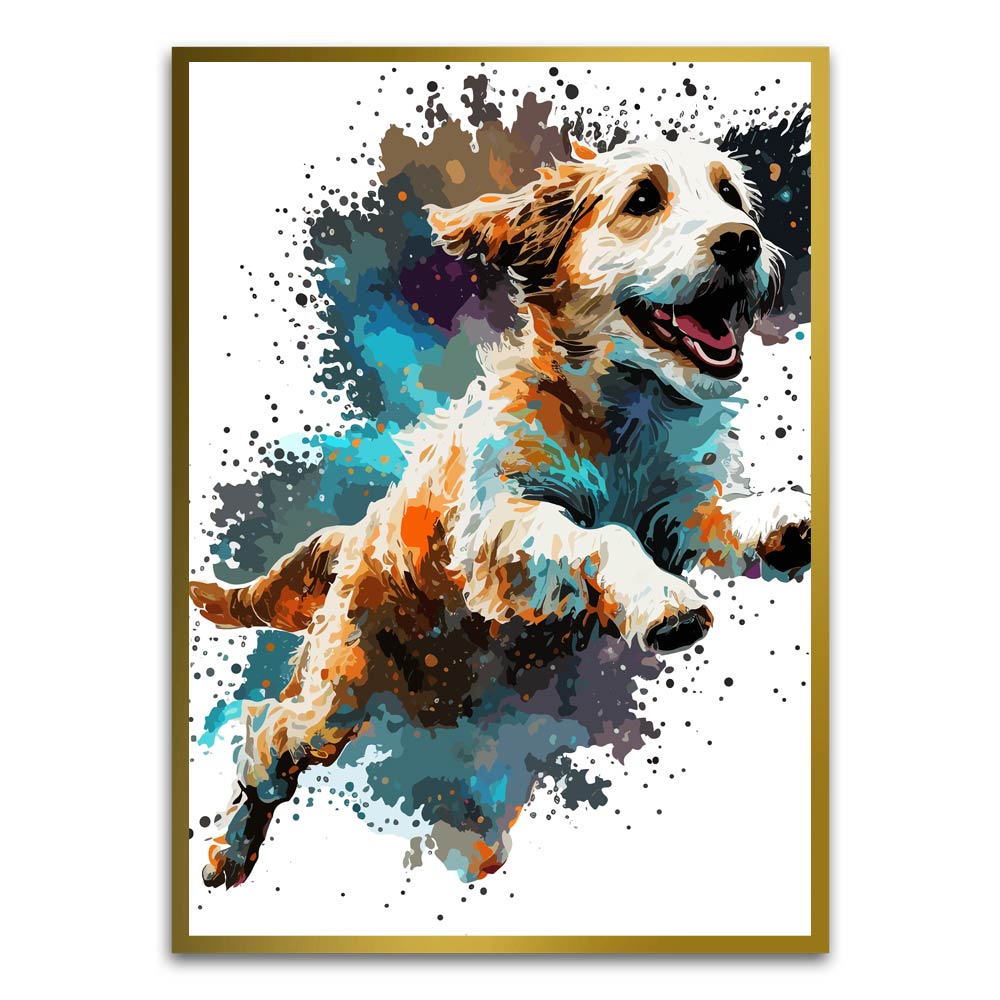 Dog Gold Printed frame acrylic canvas Frames