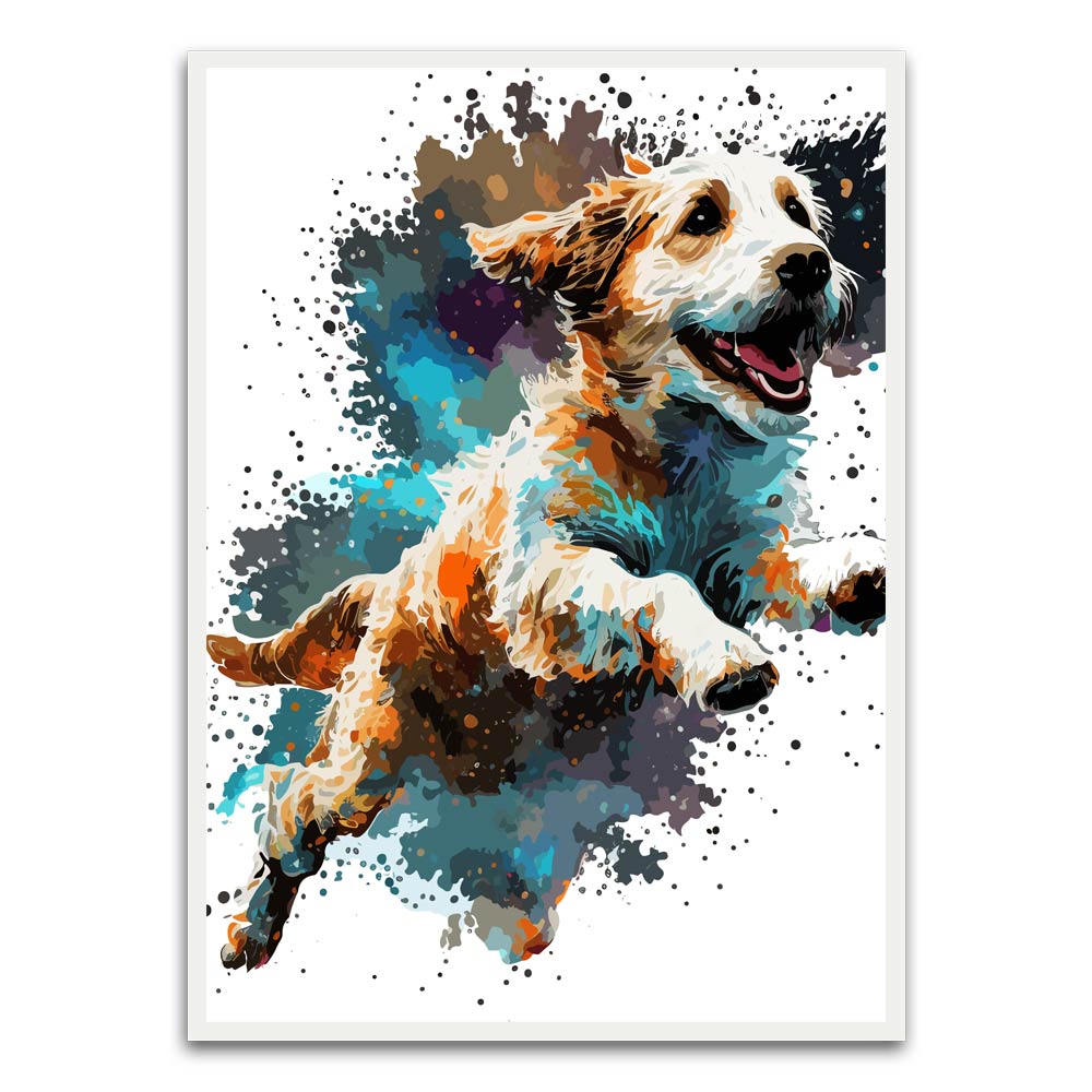 Dog White Printed frame acrylic canvas Frames