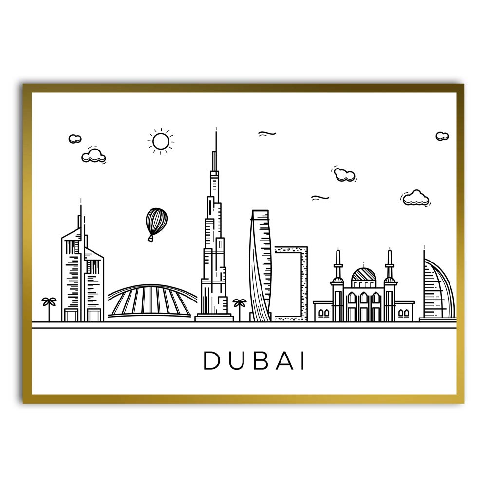 Dubai Gold Printed frame acrylic canvas Frames