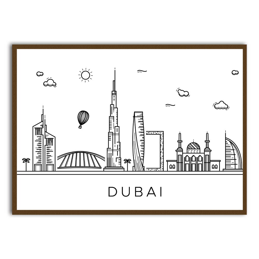 Dubai Brown Printed frame acrylic canvas Frames