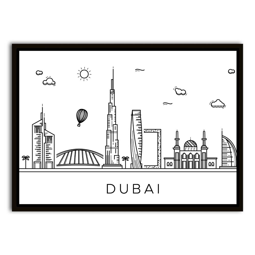 Dubai Black Canvas frame acrylic canvas Frames