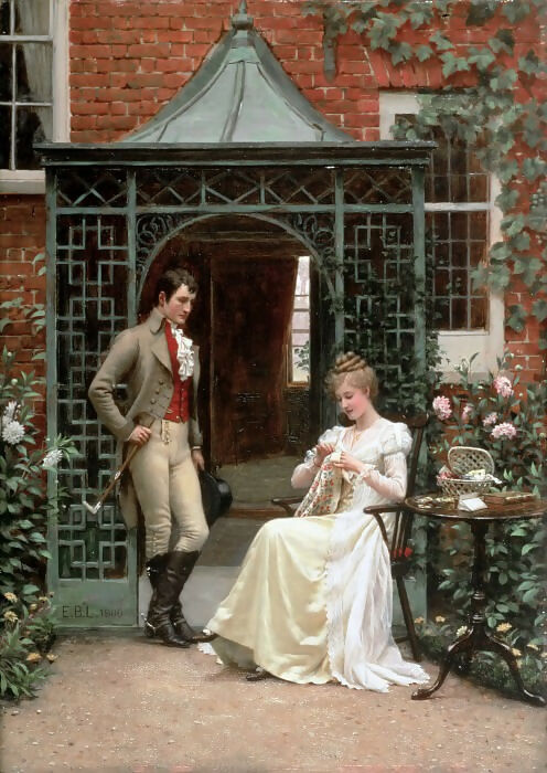 Edmund Blair Leighton - At the Entrance 50X40 Canvas