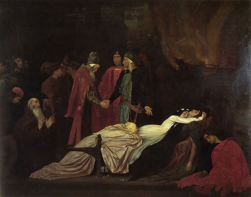 Frederick Leighton - Reconciliation between the Montagues and Capulets ...