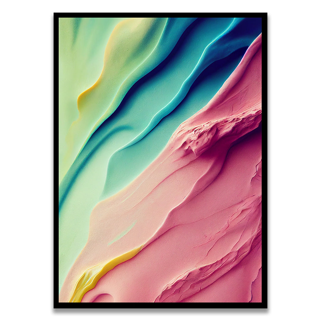 COLOUR WAVE Black Printed frame acrylic canvas Frames