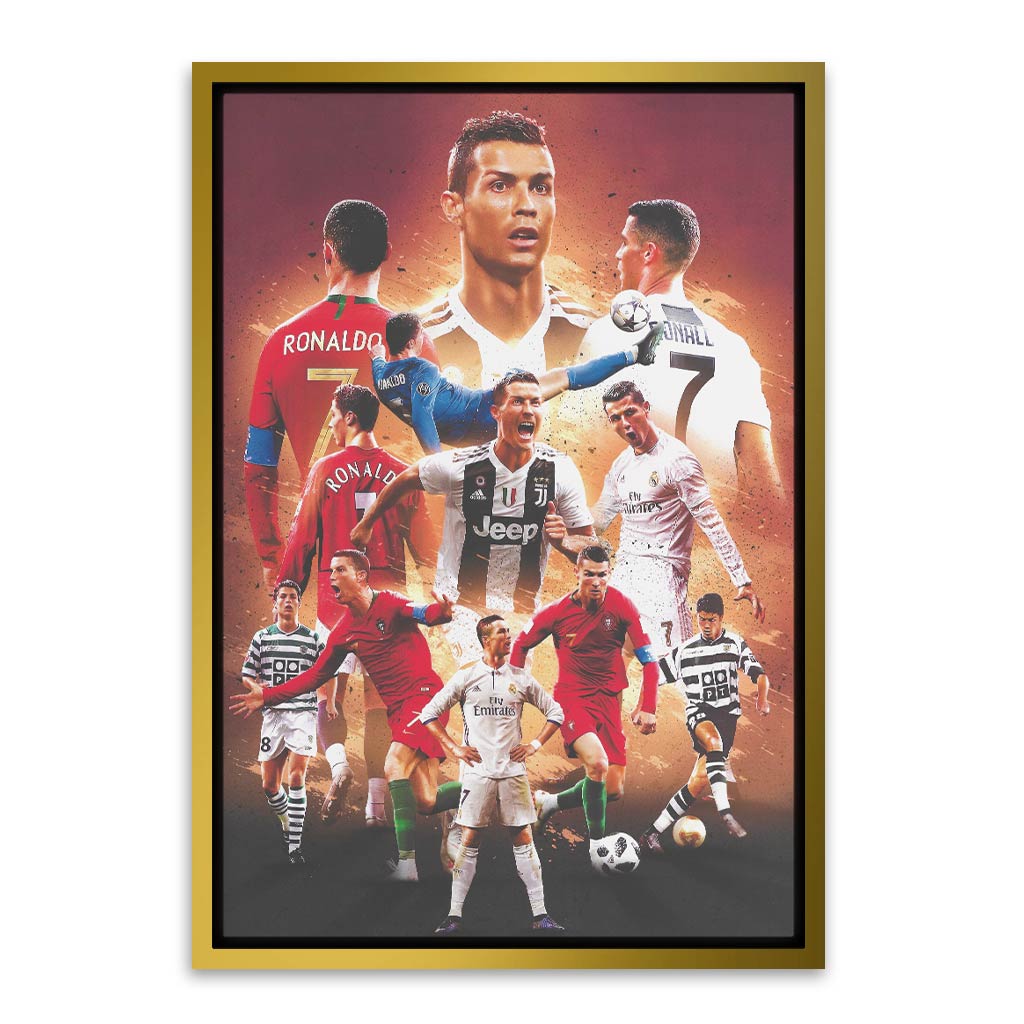 Football Players poster Gold Canvas frame acrylic canvas Frames