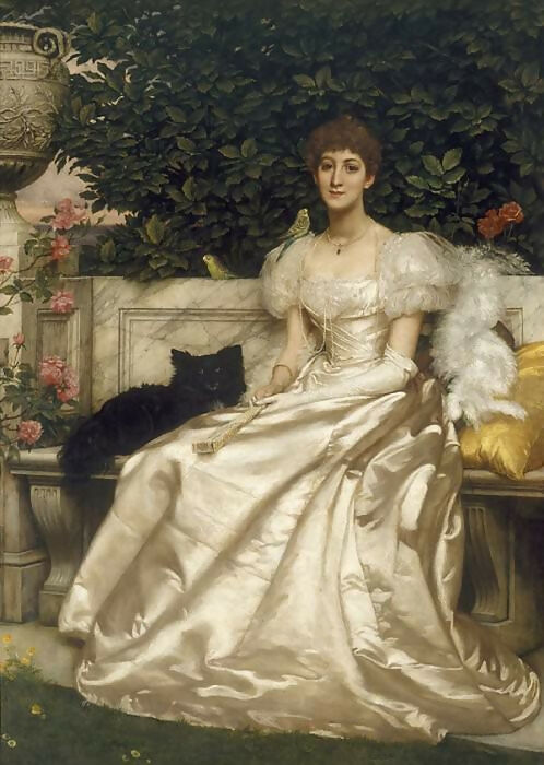 Edward John Poynter - Violet Monkton with her budgie 50X42 Canvas