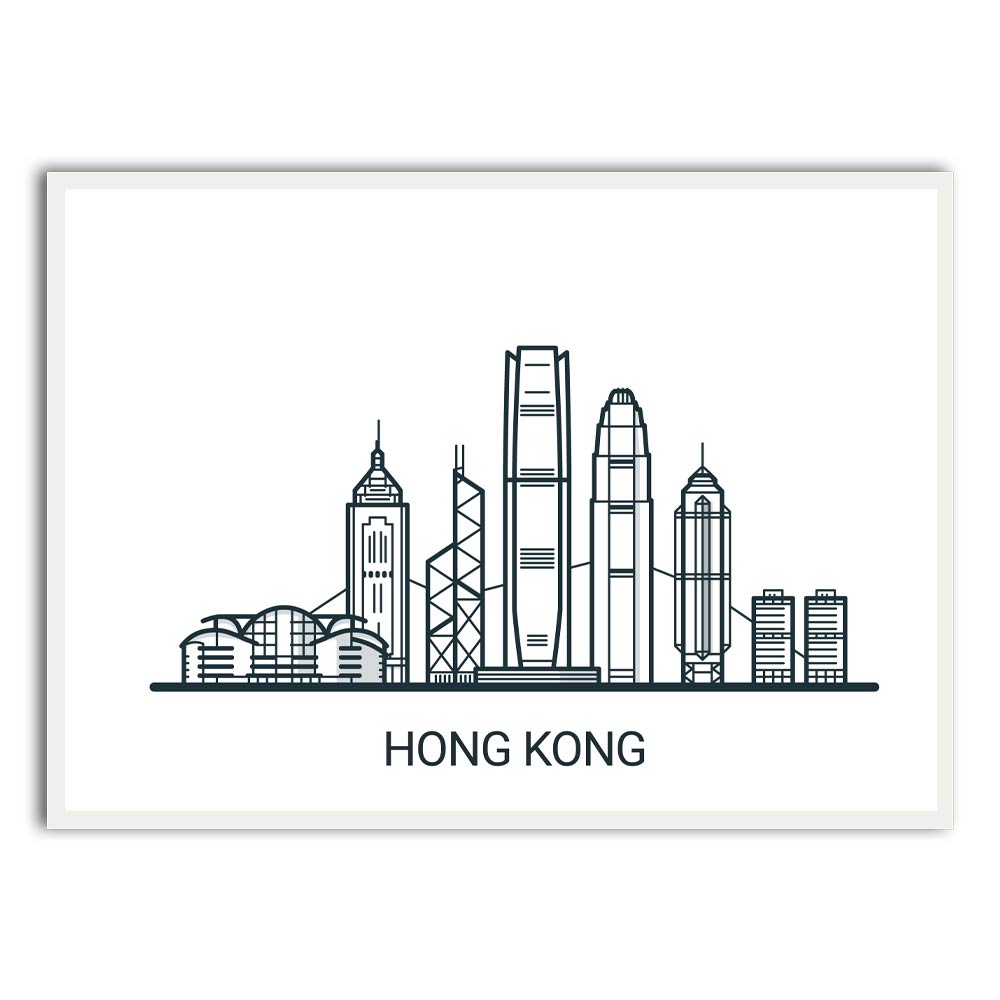 Hongkong White Printed frame acrylic canvas Frames