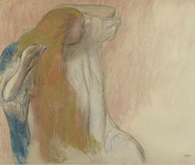 Paintings from Sotheby's auctions – Edgar Degas - Woman Combing Her Hair, 1894 50X40 Canvas