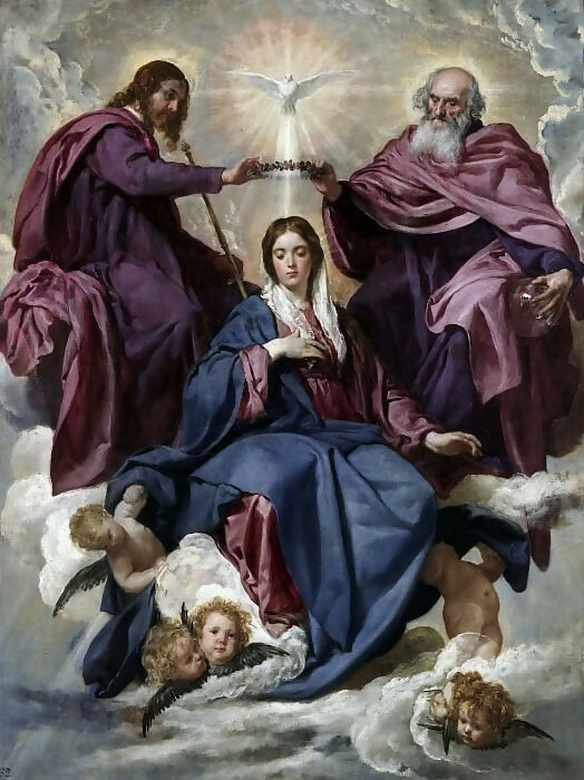 Diego Rodriguez de Silva y Velazquez Coronation of the Virgin Mary 50X40 Canvas