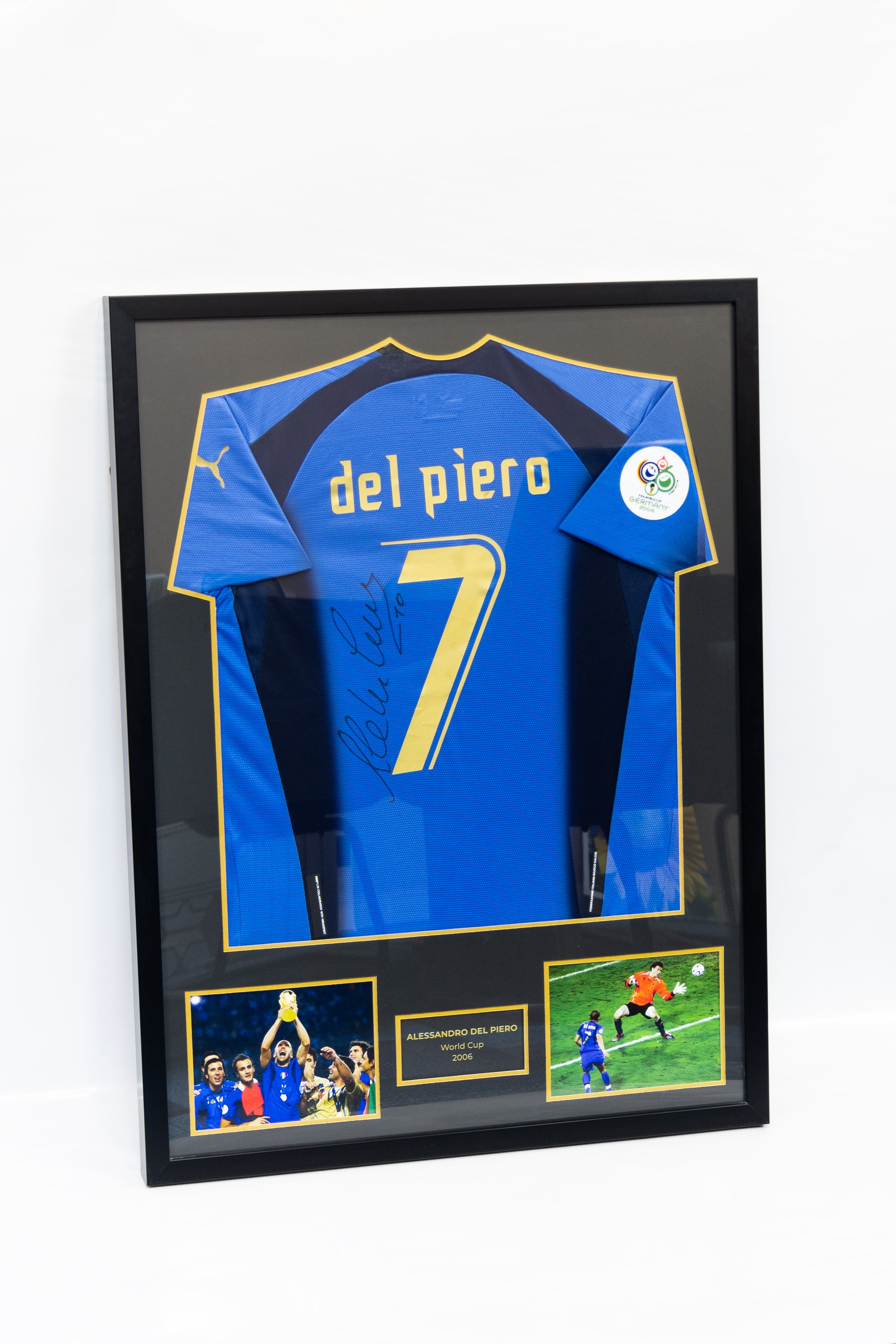Alessandro Del Piero Signed Italy 2006 World Cup Jersey Frame