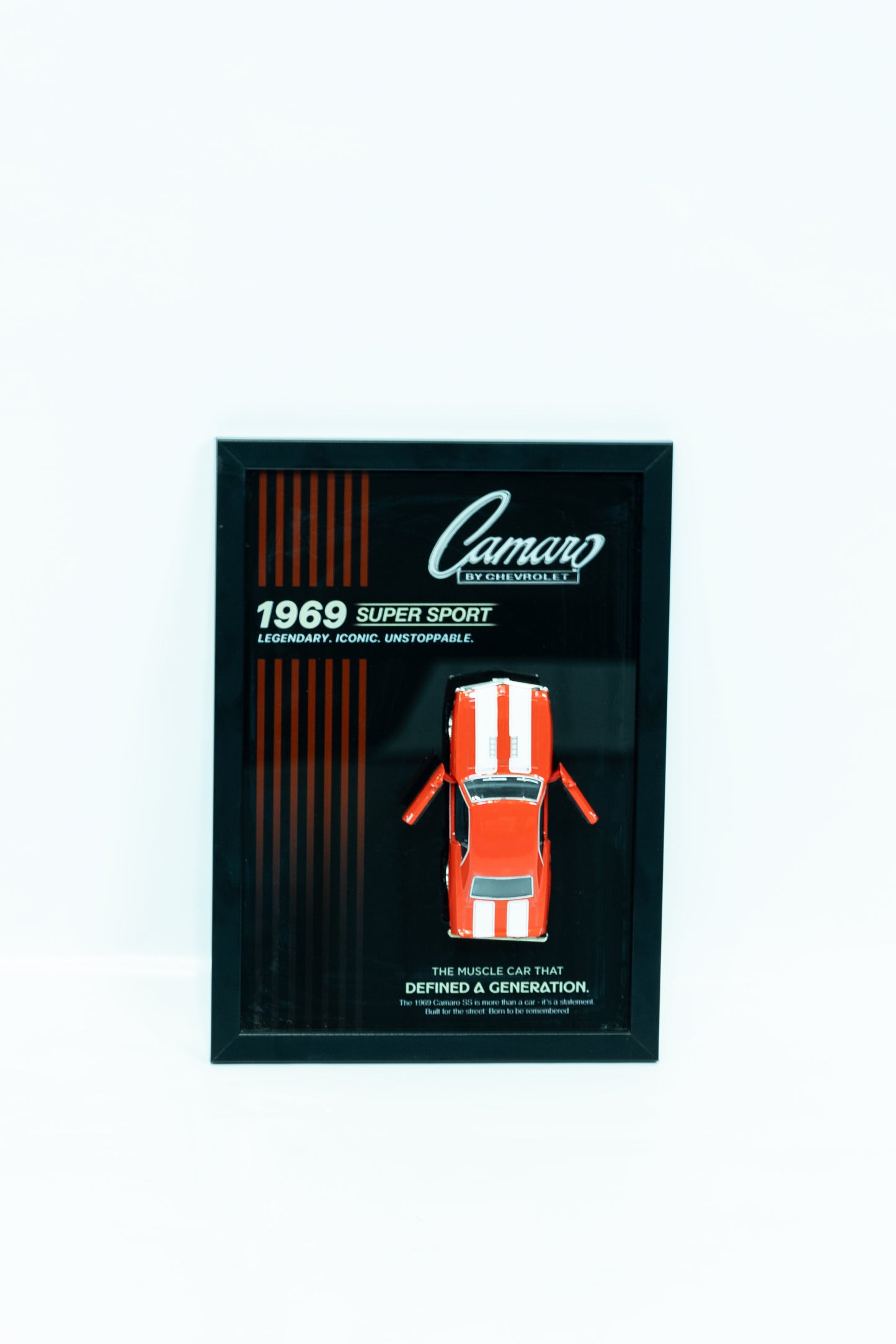 1969 Chevrolet Camaro SS 3D Model Shadowbox Frame