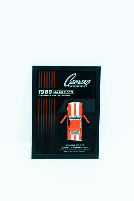 1969 Chevrolet Camaro SS 3D Model Shadowbox Frame