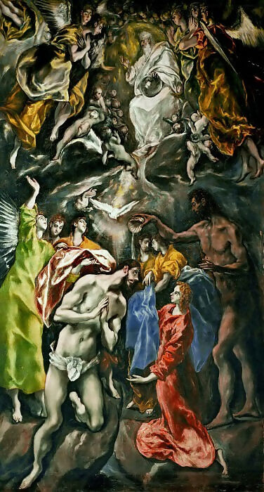 El Greco - Baptism of Christ 50X40 Canvas