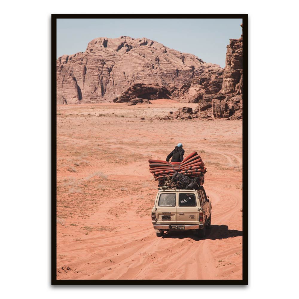 Desert Ride Black Printed frame acrylic canvas Frames