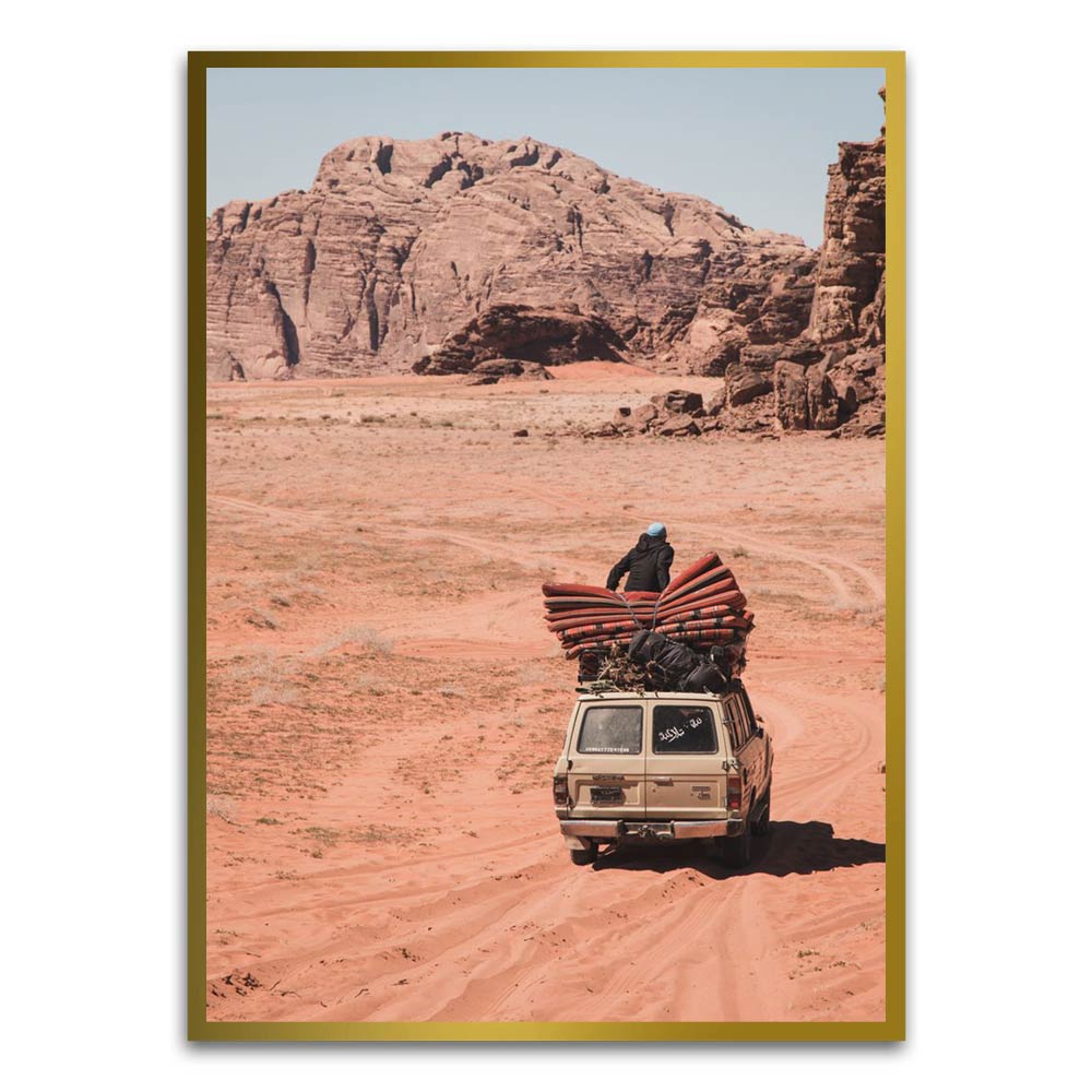 Desert Ride Gold Printed frame acrylic canvas Frames