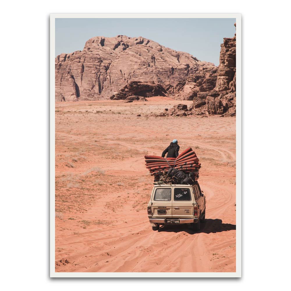 Desert Ride White Printed frame acrylic canvas Frames