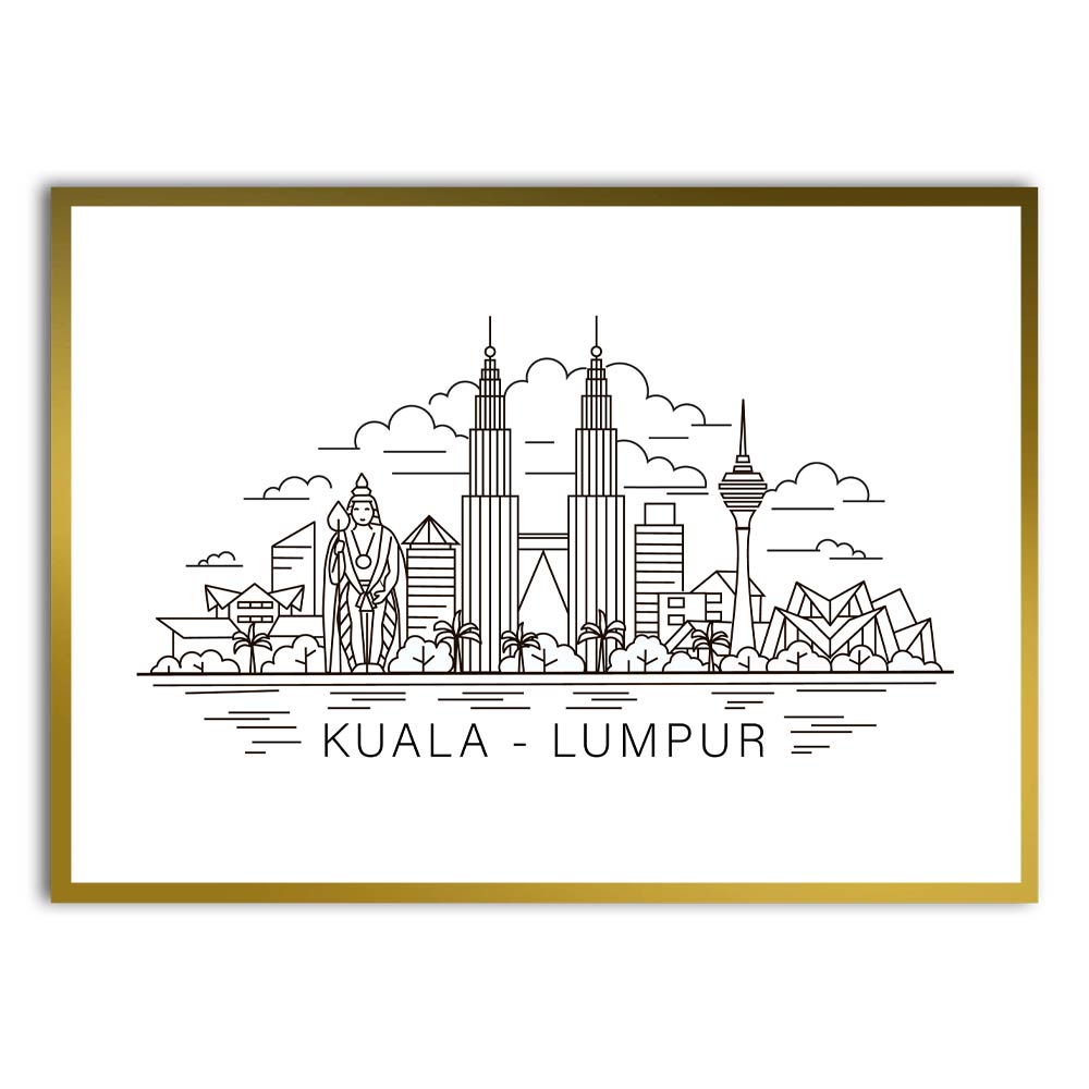 Kuala Lumpur Gold Printed frame acrylic canvas Frames