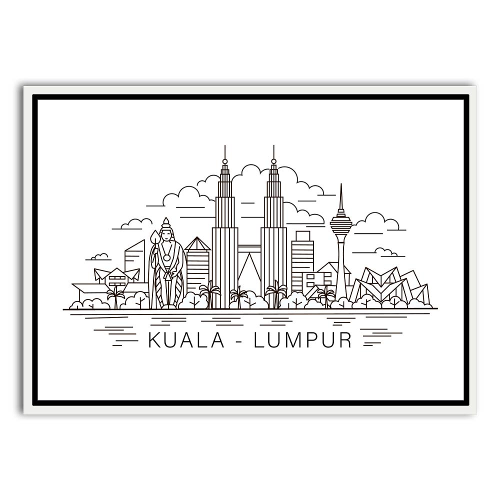 Kuala Lumpur White Canvas frame acrylic canvas Frames