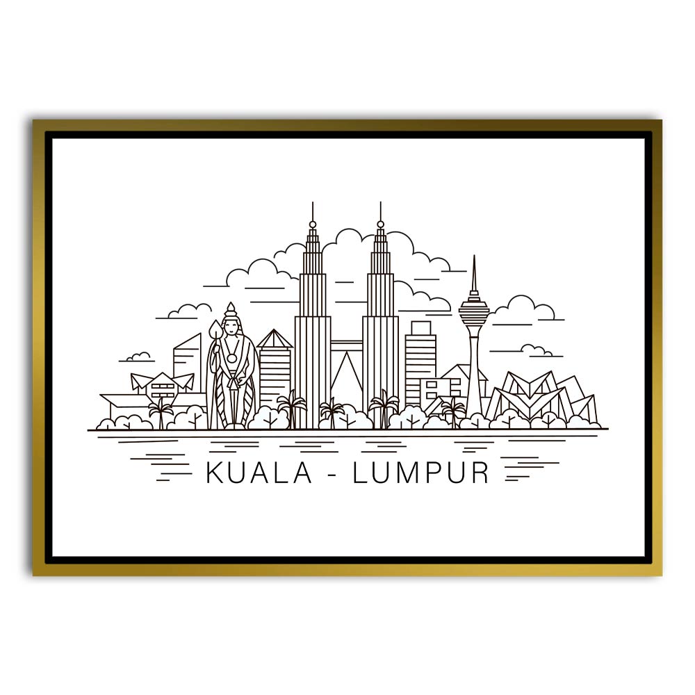 Kuala Lumpur Gold Canvas frame acrylic canvas Frames