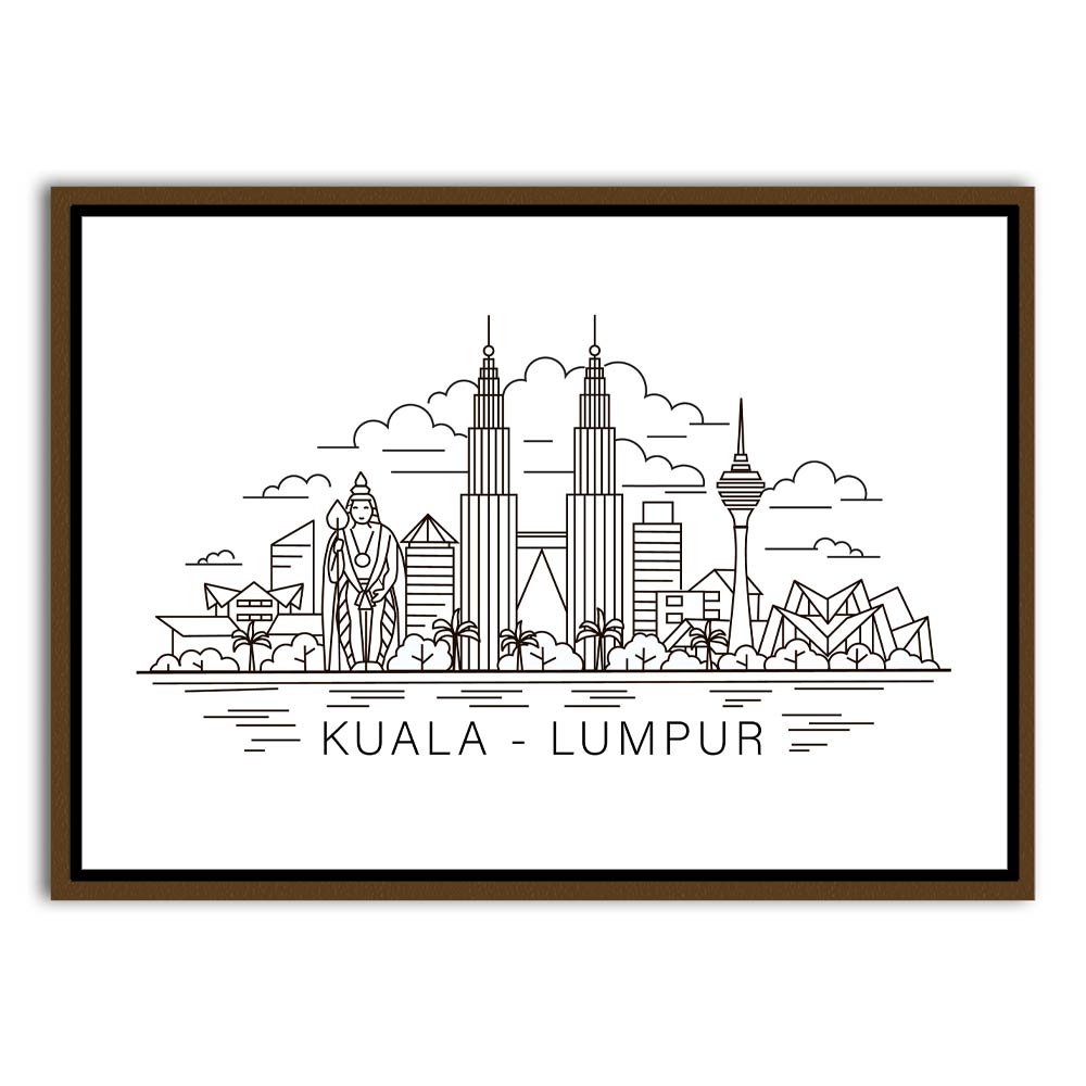 Kuala Lumpur Brown Canvas frame acrylic canvas Frames