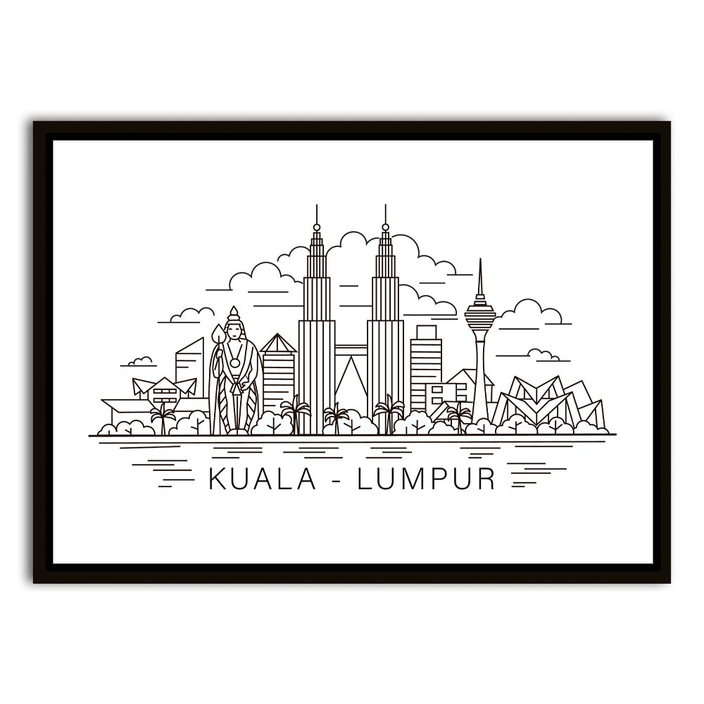 Kuala Lumpur Black Canvas frame acrylic canvas Frames